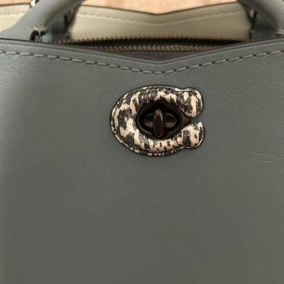 Rare exotic Coach bag - Mason carryall satchel with snakeskin detailing - Picture 15 of 16